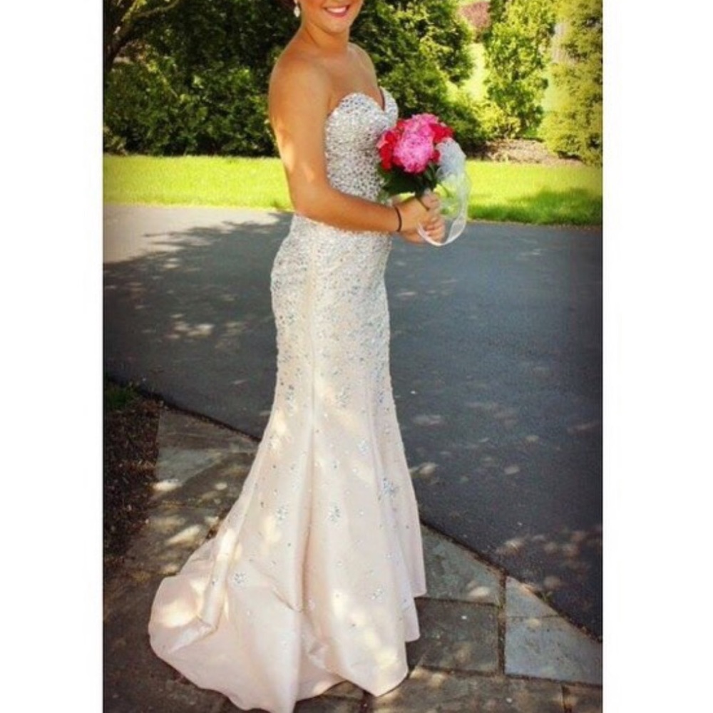 Jovani Fully Beaded Trumpet Gown